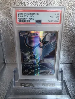 Pokemon Generations Articuno 25/83 Full Art Ultra Rare Holo Foil PSA 8 NM - Image 1