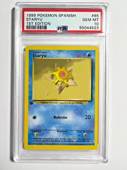 PSA 10 Gem Mint 1st Edition Staryu 1999 Pokemon Base Set SPANISH #65 - Image 1
