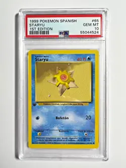 PSA 10 Gem Mint 1st Edition Staryu 1999 Pokemon Base Set SPANISH #65 - Image 2