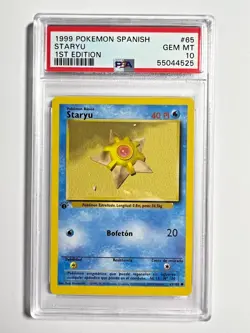 PSA 10 Gem Mint 1st Edition Staryu 1999 Pokemon Base Set SPANISH #65 - Image 3