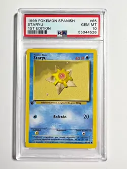 PSA 10 Gem Mint 1st Edition Staryu 1999 Pokemon Base Set SPANISH #65 - Image 4