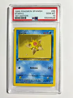 PSA 10 Gem Mint 1st Edition Staryu 1999 Pokemon Base Set SPANISH #65 - Image 5