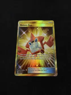Rotom Dex Secret Gold 159/149 Pokemon SM Base Set Nm - Image 1