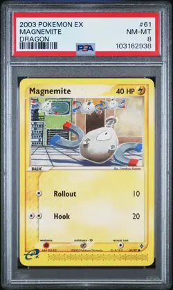 2003 POKEMON EX DRAGON #61 MAGNEMITE PSA 8 - Image 1