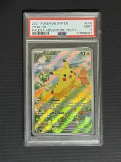 Pokemon Pikachu Paldea Adventure Chest Promo PSA 9 - Image 1