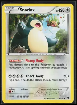 Snorlax 118/162 Uncommon BREAKthrough Pokemon Lightly Played - Image 1