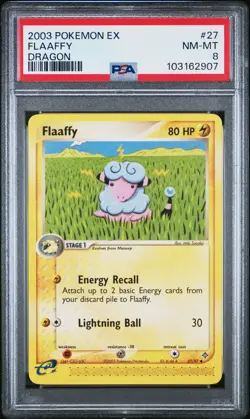 2003 POKEMON EX DRAGON #27 FLAAFFY PSA 8 - Image 1