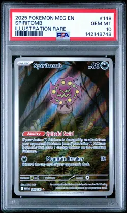 2025 POKEMON MEG EN-MEGA EVOLUTION ILLUSTRATION RARE #148 SPIRITOMB PSA 10 - Image 1