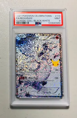 2021 Pokemon Reshiram PSA 9 MINT Celebrations Classic Collection #113 - Image 1