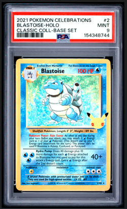 2021 POKEMON CELEBRATIONS CLASSIC COLLECTION #2 BLASTOISE-HOLO PSA 9 - Image 1
