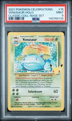 2021 Pokemon Celebrations Classic Collection #15 Venusaur-Holo PSA 9 - Image 1