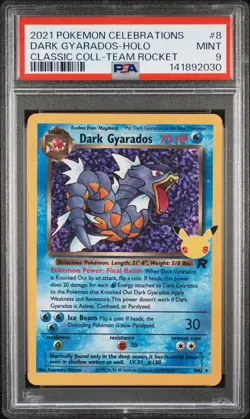 PSA 9 DARK GYARADOS HOLO 8 CELEBRATIONS POKEMON BM - Image 1