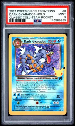 Dark Gyarados Holo 8 Celebrations Classic Collection Pokemon PSA 9 - Image 1