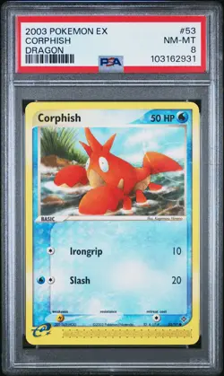 2003 POKEMON EX DRAGON #53 CORPHISH PSA 8 - Image 1