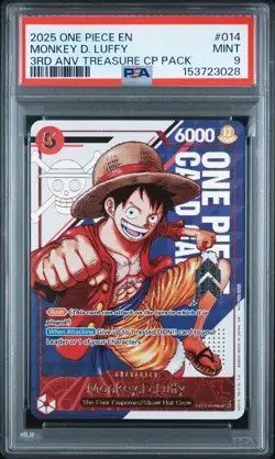 One Piece Monkey D Luffy 3rd Anniversary Treasure Campaign ST21 014 PSA 9 Mint - Image 1