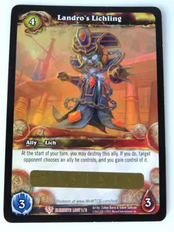 World of Warcraft LOOT Card ~ LANDRO'S LICHLING WoW Elements 1/3 TCG Unscratched - Image 1