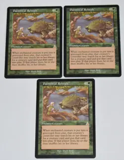 3x PATTERN OF REBIRTH Green Rare Enchant Creature Urza's Destiny MTG Card - Image 1
