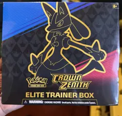Pokemon Crown Zenith Elite Trainer Box Lucario Collectible Card Game Set - Image 1