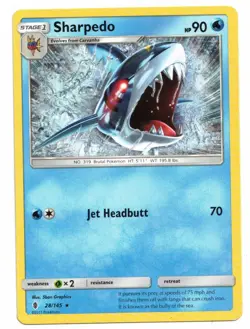 Pokemon Card: Sharpedo 28/145 S&M Sun & Moon Guardians Rising Set Rare! EX - Image 1