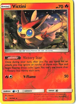 SM Guardians Rising Victini #10/145 Holo Rare Pokemon Card 2017 TCG - Image 1