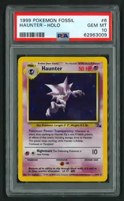 Pokemon Card Haunter Holo 6/62 Fossil PSA 10 GEM MINT - Image 1