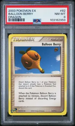 2003 POKEMON EX DRAGON #82 BALLOON BERRY PSA 8 - Image 1