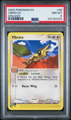 2003 POKEMON EX DRAGON #46 VIBRAVA PSA 8 - Image 1
