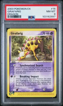 2003 POKEMON EX DRAGON #16 GIRAFARIG PSA 8 - Image 1