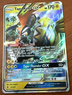 Tapu Koko-GX 47/145 Sun & Moon Guardians Rising Holo Ultra Rare NM Pokemon TCG - Image 1