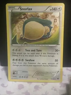 SNORLAX 77/124 FATES COLLIDE POKEMON MP 2016 - Image 1