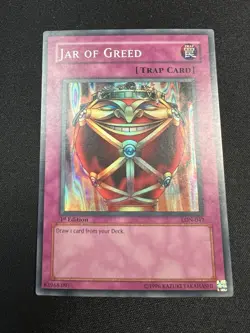 Yu-Gi-Oh! Jar of Greed (LP/MP) LON-047 Labyrinth of Nightmare 1st Edition - Image 1