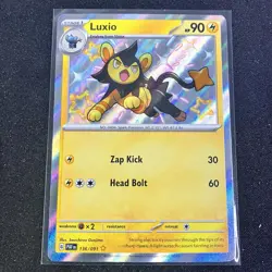 Luxio 136/091 Shiny Rare Holo Paldean Fates Pokemon Near Mint Baby - Image 1