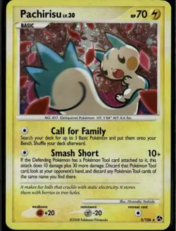 Pachirisu Holo Rare Great Encounters 5/106 Lightning Holo Pokemon Card - Image 1