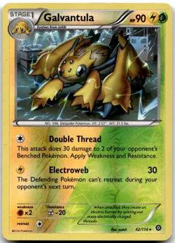 Pokemon Galvantula Steam Siege STS #42/114 Rare Reverse Holo LP BUY 2, 1 FREE! - Image 1