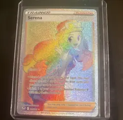 Pokemon Serena Trainer Full Art Rainbow Holo Silver Tempest Trading Card NM - Image 1