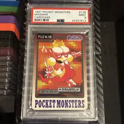 Pokemon Bandai Carddass Magmar Japanese #126 PSA 9 Mint pop 40 - Image 1