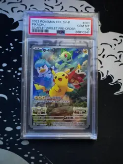 PSA 10 Pikachu 001/SV-P Scarlet/Violet Pre-Order Promo Chinese Holo Pokemon Card - Image 1