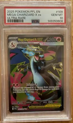 Pokemon Mega Charizard X ex 109/094 Phantasmal Flames Ultra Rare Holo PSA 10 💎 - Image 1