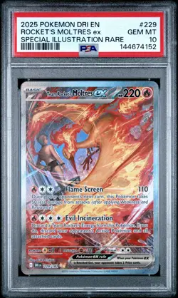 ROCKET'S MOLTRES ex SPECIAL ILLUSTRATION RARE Pokemon Destined Rivals # PSA 10.0 - Image 1