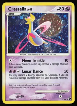 2008 Pokemon Great Encounters Cresselia 2/106 NM Holo Rare SWIRL - Image 1