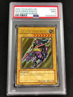 Yugioh 2002 Gaia The Fierce Knight 1st LOB-E004 PSA 9 Ultra Rare - Image 1