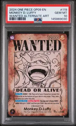 2024 ONE PIECE OP09-EMPERORS IN THE NEW WORLD #119 MONKEY D. LUFFY PSA 10 - Image 1