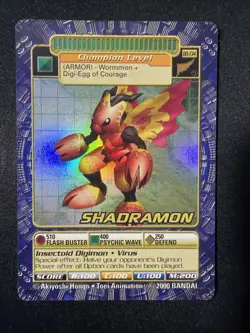 Bandai Digimon Trading Card Series 3 Shadramon Bo-134S Holo Rare - Image 1