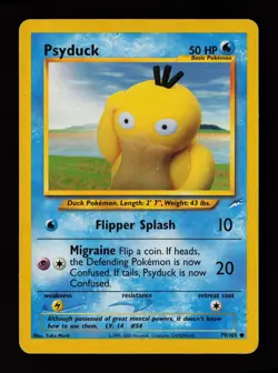 Psyduck 79/105 Yuka Morii Common Neo Destiny Pokemon Card - Image 1