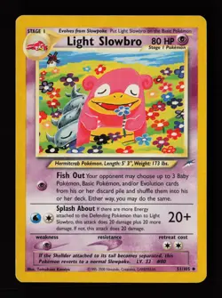 Light Slowbro 51/105 Tomokazu Komiya Non Holo Neo Destiny Pokemon Card - Image 1