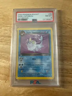 2000 POKEMON ROCKET | 1ST EDITION DARK VAPOREON 45 PSA 8 NM-MT - Image 1