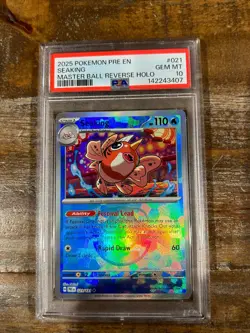 POKEMON 2025 Prismatic Evolutions Masterball Holo SEAKING #021 PSA 10 Gem Mint - Image 1