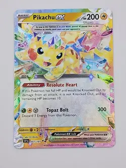 Pikachu ex 057/191 Pokemon TCG Surging Sparks Double Rare Holo - Image 1