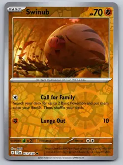 SWINUB 077/159 REVERSE HOLO C POKEMON JOURNEY TOGETHER NM/M - Image 1