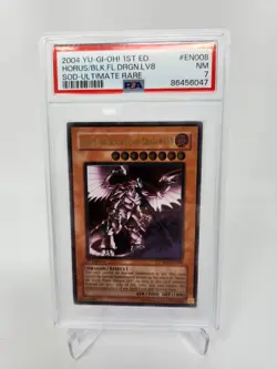 PSA 7 NM YuGiOh Horus Black Flame Dragon Ultimate Rare 1st Edition SOD-EN008 sc - Image 1